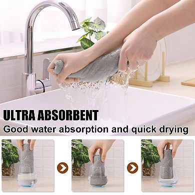 12 Pack Microfiber Dish Cloths: Soft, Absorbent, Durable, Multi-Purpose