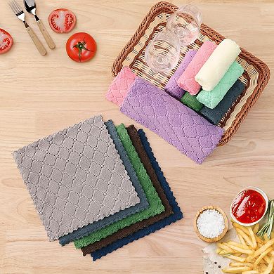 12 Pack Microfiber Dish Cloths: Soft, Absorbent, Durable, Multi-Purpose