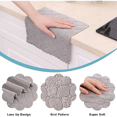 12 Pack Microfiber Dish Cloths: Soft, Absorbent, Durable, Multi-Purpose