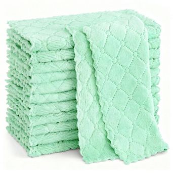 12 Pack Microfiber Dish Cloths: Soft, Absorbent, Durable, Multi-Purpose