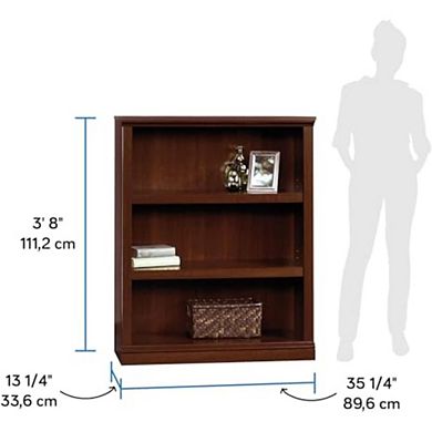 ZUQIETA 3-Shelf Storage Bookcase - Versatile Organizer in Select Cherry Finish