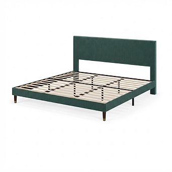 Twin/Full/Queen/King Size Upholstered Platform Bed Frame - Modern Fabric Headboard, Metal Frame