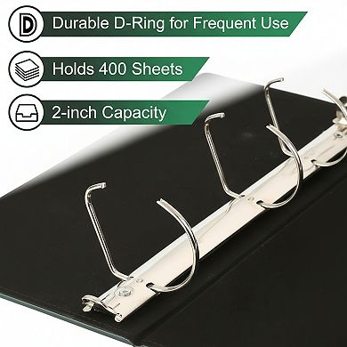 Vintage Leather Three Ring Binder 2 Inch for Photo Album and Office Use