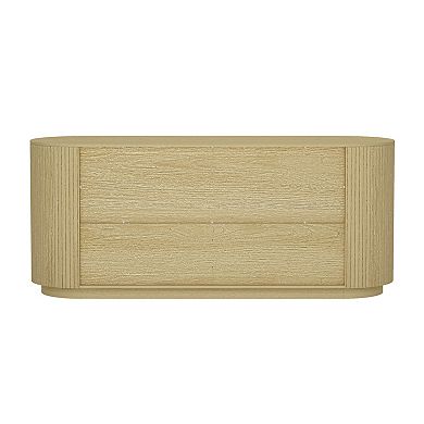 MANHATTAN COMFORT Olivia 71-Inch Ribbed 6-Drawer Double Dresser
