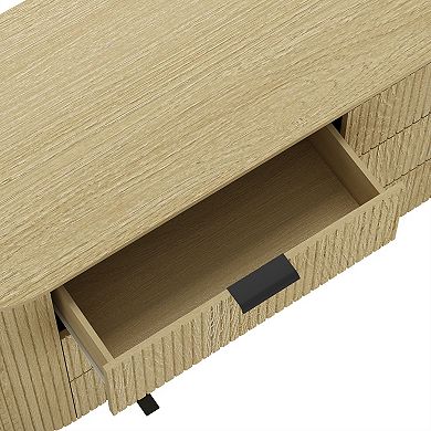 MANHATTAN COMFORT Olivia 71-Inch Ribbed 6-Drawer Double Dresser