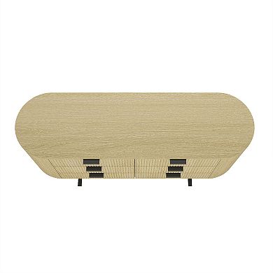 MANHATTAN COMFORT Olivia 71-Inch Ribbed 6-Drawer Double Dresser