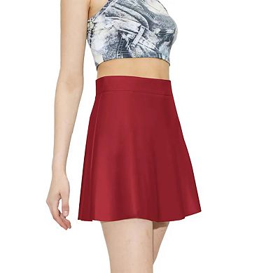 Women's Slimming High-Waisted Skirt PU Leather Hip-Length Pleated Skirt Leather Solid Ruffle Skirts