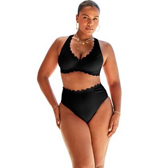 Swimsuits for All Women's Scallop Trim Underwire Bikini Top