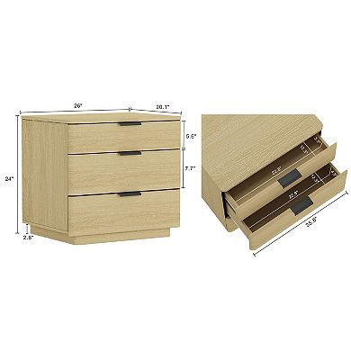 MANHATTAN COMFORT Payton 26-Inch Modern 3-Drawer Nightstand
