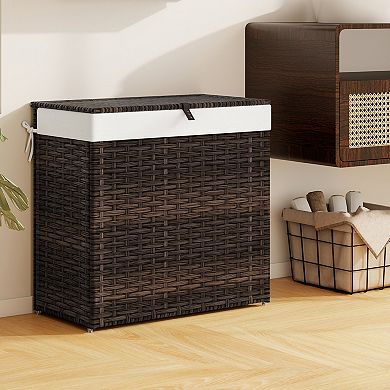 Laundry Hamper with Wheels and Lid Rolling Storage Basket