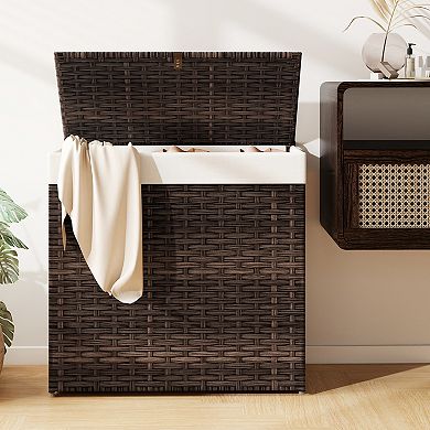 Laundry Hamper with Wheels and Lid Rolling Storage Basket