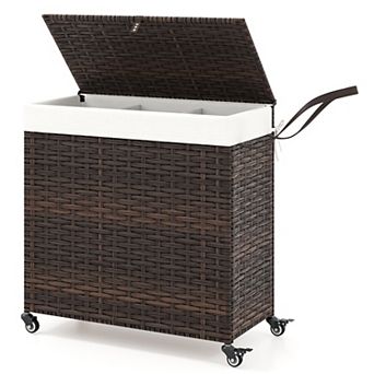 Laundry Hamper with Wheels and Lid Rolling Storage Basket