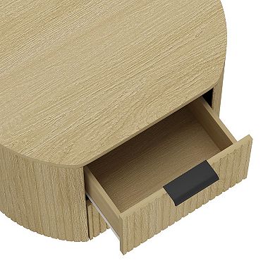 MANHATTAN COMFORT Olivia 27-Inch Ribbed 2-Drawer Nightstand