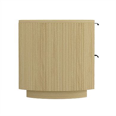 MANHATTAN COMFORT Olivia 27-Inch Ribbed 2-Drawer Nightstand