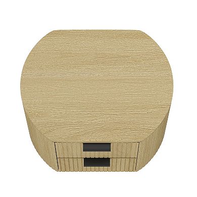 MANHATTAN COMFORT Olivia 27-Inch Ribbed 2-Drawer Nightstand