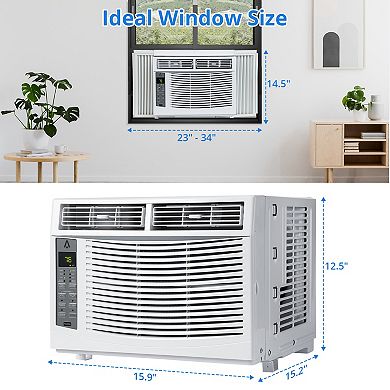 6000 BTU U-Shaped Window Air Conditioner, Cools 250 Sq ft