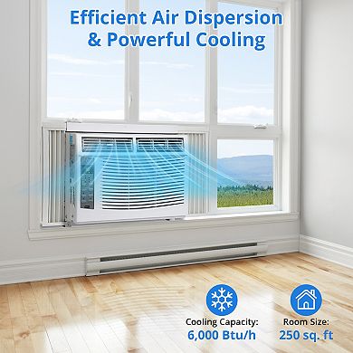 6000 BTU U-Shaped Window Air Conditioner, Cools 250 Sq ft