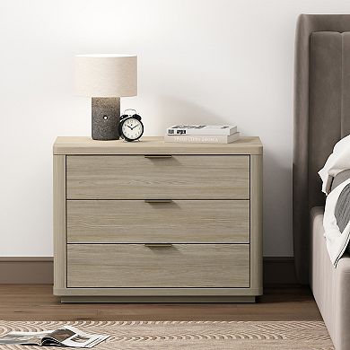 MANHATTAN COMFORT Evelyn 32-inch Modern 3-Drawer Nightstand