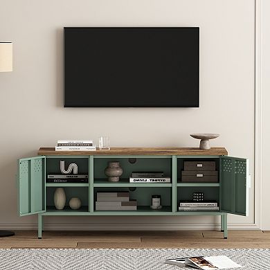 MANHATTAN COMFORT Landen 47-inch Modern 6-Shelf Metal Storage Cabinet