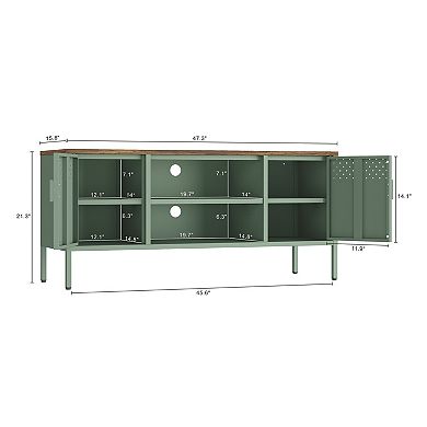 MANHATTAN COMFORT Landen 47-inch Modern 6-Shelf Metal Storage Cabinet