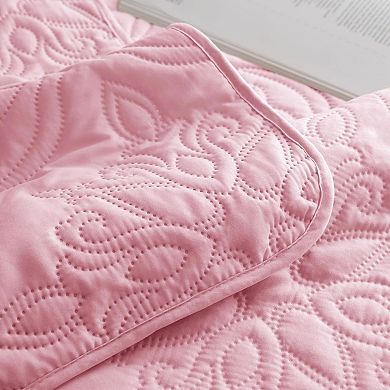Pink Queen Quilt Set! Vintage Damask, 3-Piece Ultra Soft & Lightweight for All Seasons.