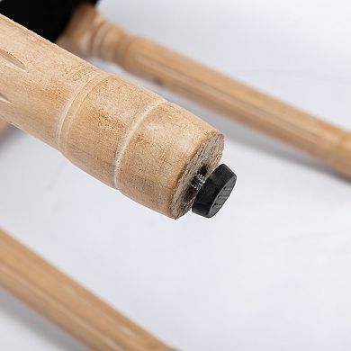 French Style Solid Wood Frame Dining Chair with Linen Fabric Back Set of 2