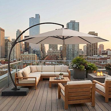11ft Elegant Cantilever Umbrella for Relaxed Outdoor Living