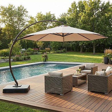 11ft Elegant Cantilever Umbrella for Relaxed Outdoor Living