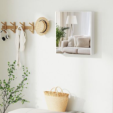 Double Door Bathroom Wall Cabinet with Mirror and Adjustable Shelf