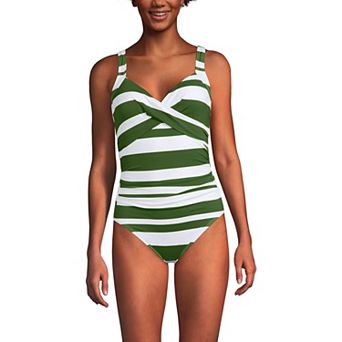 Women's Lands' End Sweetheart Underwire Wrap One-Piece Swimsuit