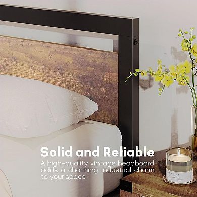 Metal Bed Frame King Size/Queen Size Bed Frame with Headboard,Platform Bed Frame