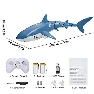 Remote Control Shark Toy, 2.4GHz High-Speed RC Boat, Streamlined Design, Suitable for Kids & Adults