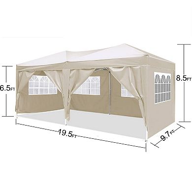 10'x20' Instant Pop-Up Canopy with Removable Sidewalls, Carry Bag & Weight Bags