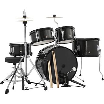 5 pc Drum Set with Bass Drum, Toms, Snare, Hi-Hat, Cymbal & Pedal, Full 16-Inch Drum Kit