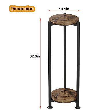 Indoor Corner 2-Tier Metal Plant Stand