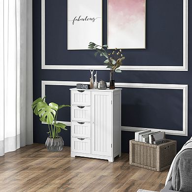 Standing Indoor Wooden Storage Cabinet with 4 Drawers