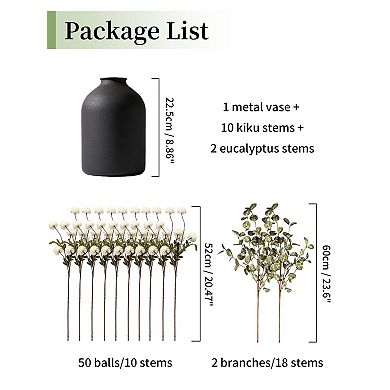 Artificial Mum in Vase Home Centerpiece 12 stems