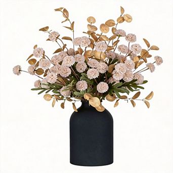 Artificial Mum in Vase Home Centerpiece 12 stems