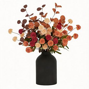 Artificial Mum in Vase Home Centerpiece 12 stems