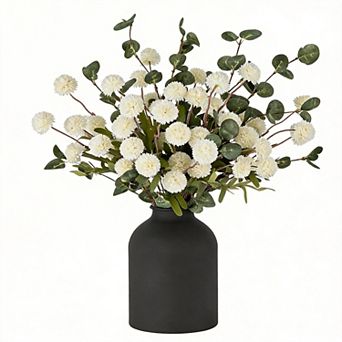 Artificial Mum in Vase Home Centerpiece 12 stems