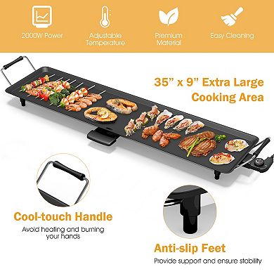 Costway Electric Teppanyaki Table Top Grill Griddle BBQ Barbecue Nonstick Camping
