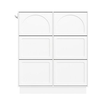 Modern Elegant Narrow Tipping Bucket Shoe Cabinet with 6 Flip Drawers