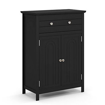 2-Door Freestanding Bathroom Storage Cabinet with Drawer and Adjustable Shelf