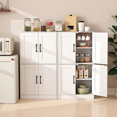 43.5 Inch Bathroom Storage Cabinet with Doors and Adjustable Shelves