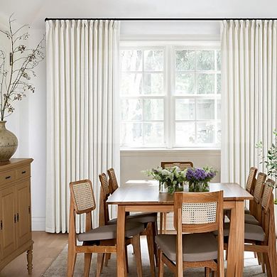 KSIZUIS Boho Farmhouse Linen Curtains - 96” Light Filtering, Pinch Pleat with Hooks, Cream
