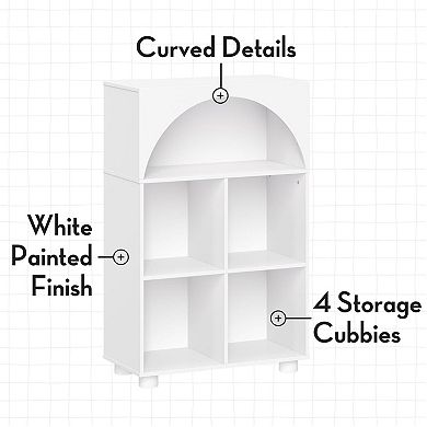 RiverRidge Home Curve Appeal 23-inch 4-Cubby Bookcase with Fabric Cube Bins