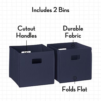 RiverRidge Home Curve Appeal 23-inch 4-Cubby Bookcase with Fabric Cube Bins