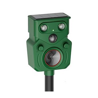 2 Packs Ultrasonic Waterproof Animal Repeller Solar Powered with Motion Sensor LED Flash Light