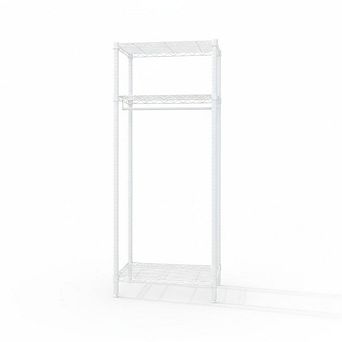 Heavy-Duty 3 tier Adjustable Clothes Rack with Shelves, Compact Freestanding Wardrobe Organizer
