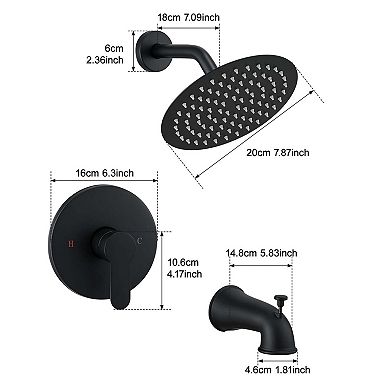Modern Minimalist Shower and Tub Faucet with Pressure Balance Design